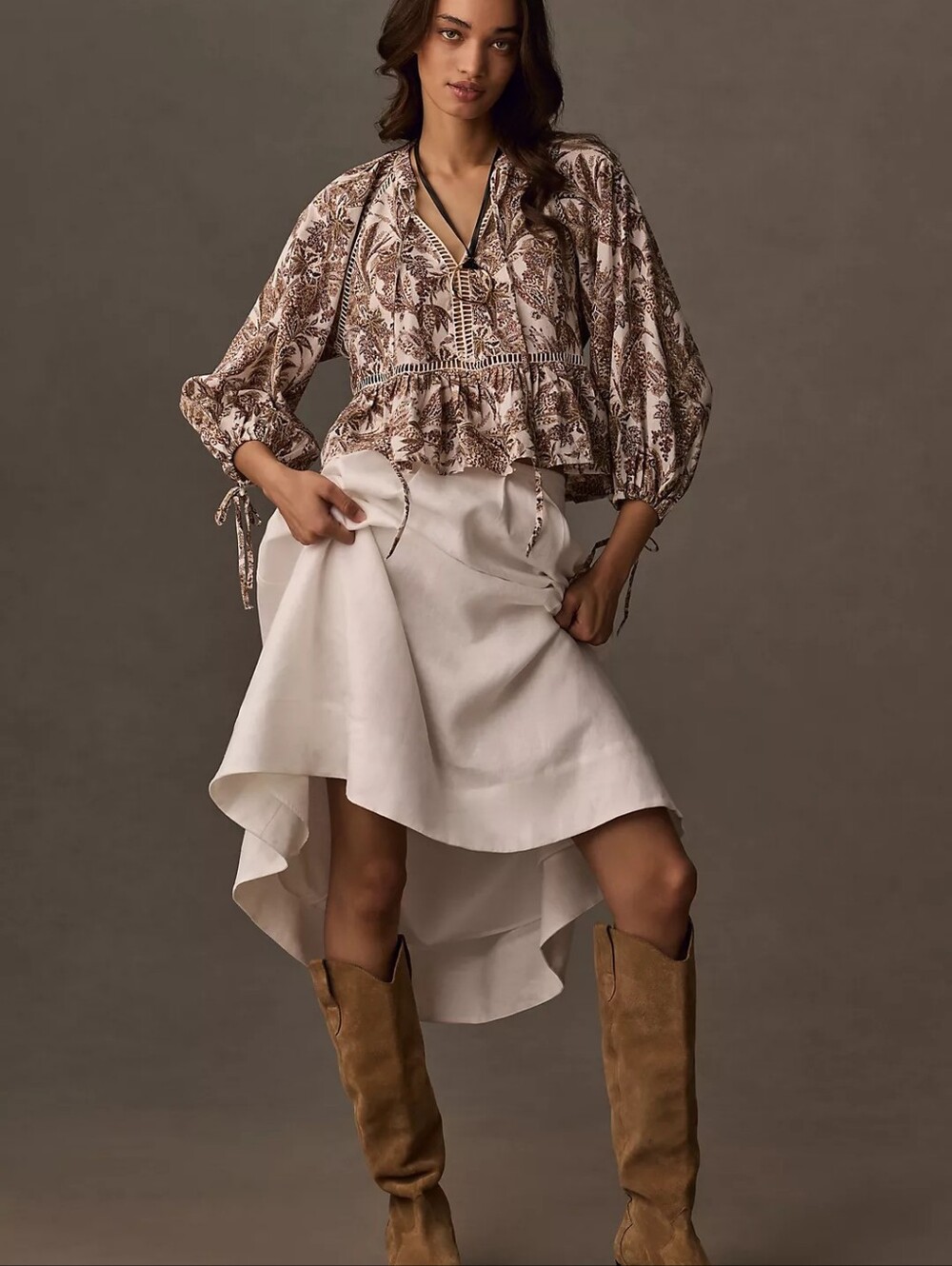 By Anthropologie Long-Sleeve Linen Blouse